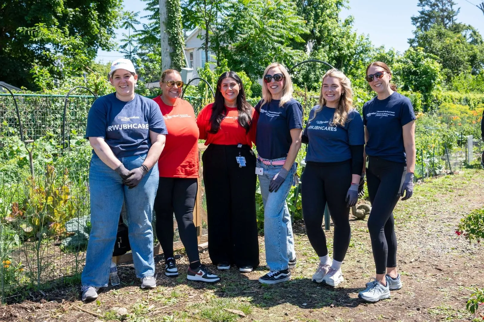 Volunteers in the community garden.