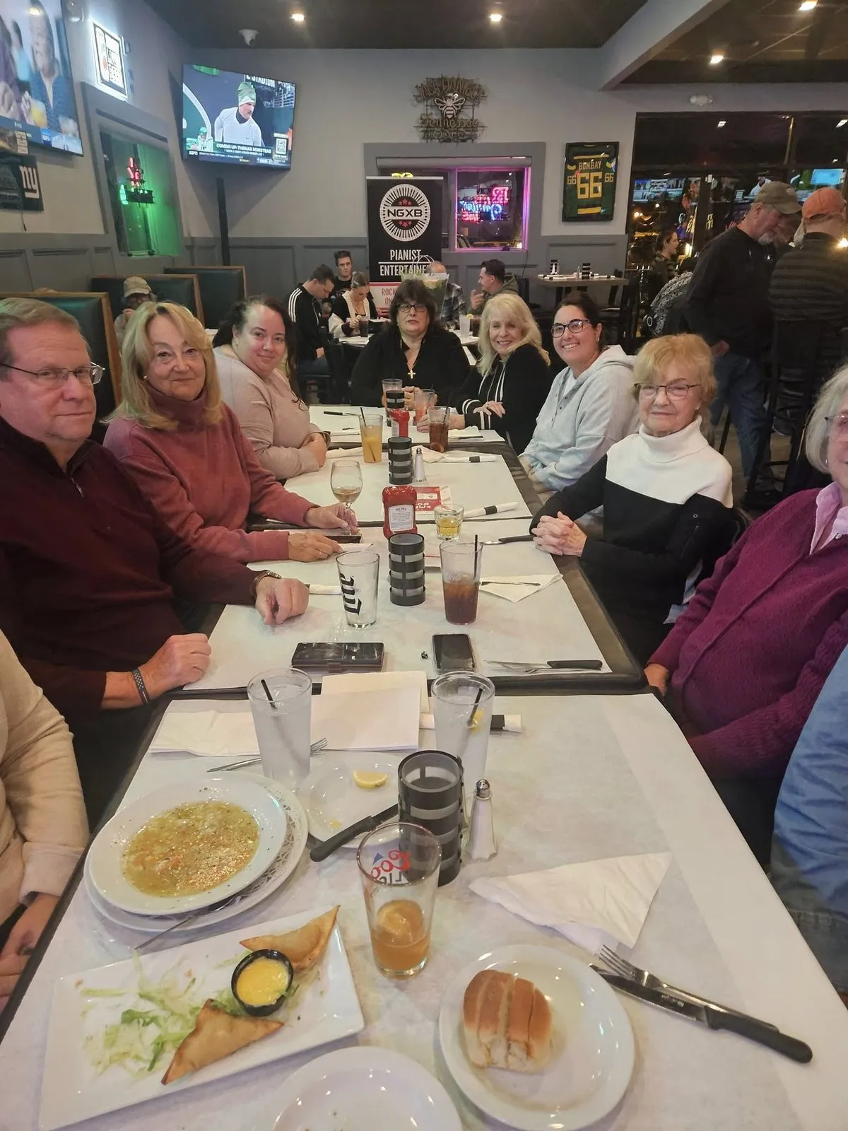 A fundraiser evening at a local restaurant.