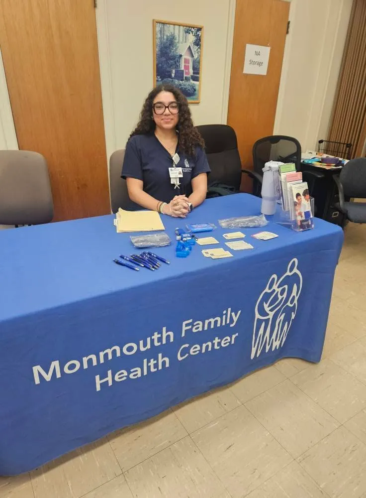A community partner's information table.